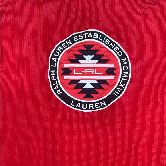 Lauren Ralph Lauren Red Athletic Half-Zip Top with Black Trim - Picture 6 of 11